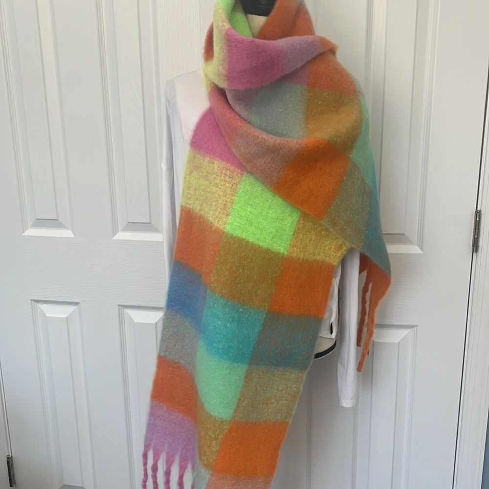 Plaid Wrap Around Scarf
